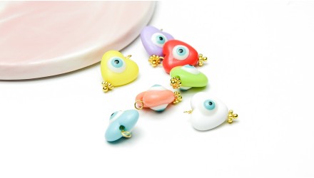 pendentif cœur coloré