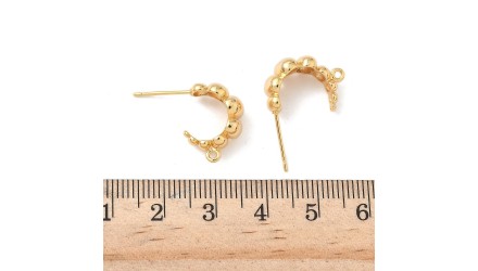 copy of Demi-créoles en laiton plaqué or 18k