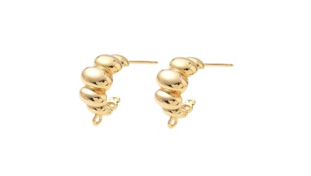 copy of Demi-créoles en laiton plaqué or 18k