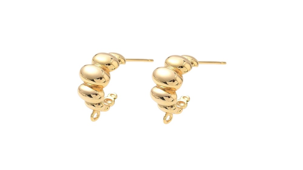copy of Demi-créoles en laiton plaqué or 18k
