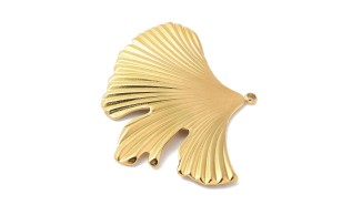 pendentif feuille acier