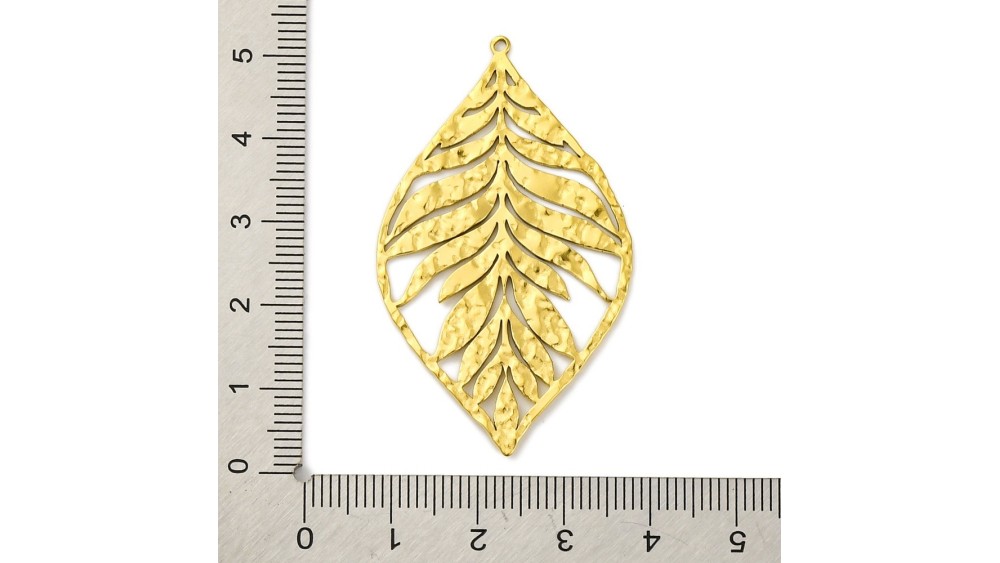 copy of Grand pendentif feuille acier inoxydable plaqué or 18k