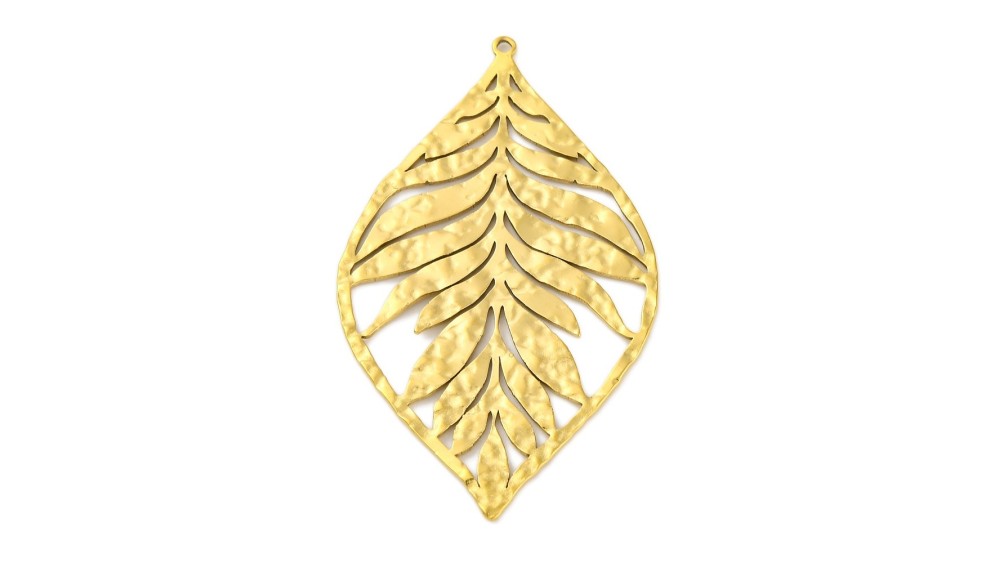 copy of Grand pendentif feuille acier inoxydable plaqué or 18k
