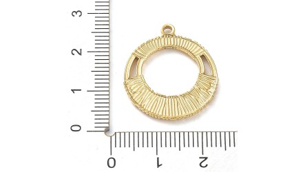 Pendentifs ronds imitation tissage en acier plaqué or Élégance moderne