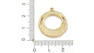 Pendentifs ronds imitation tissage en acier plaqué or Élégance moderne