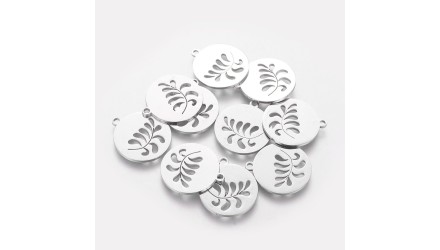 pendentif fleur acier