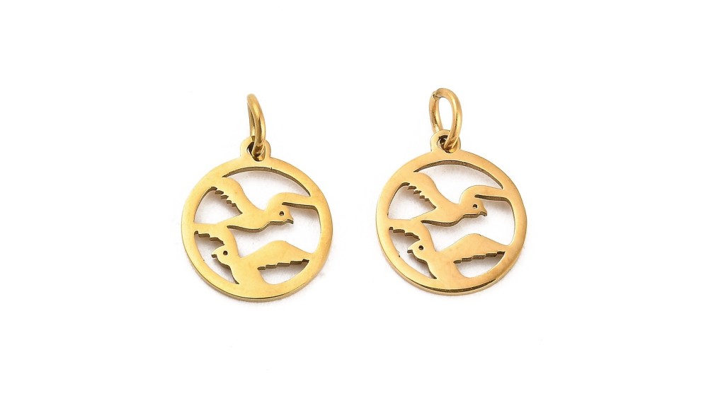 médaille oiseau acier