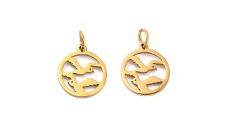 médaille oiseau acier