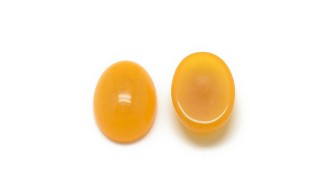 Cabochon 13x18mm en jade blanc teinté jaune pour création de bijoux