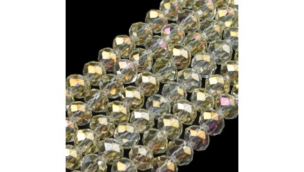 50 Perles abaques à facettes 6x5mm lumière d'été AB pour création