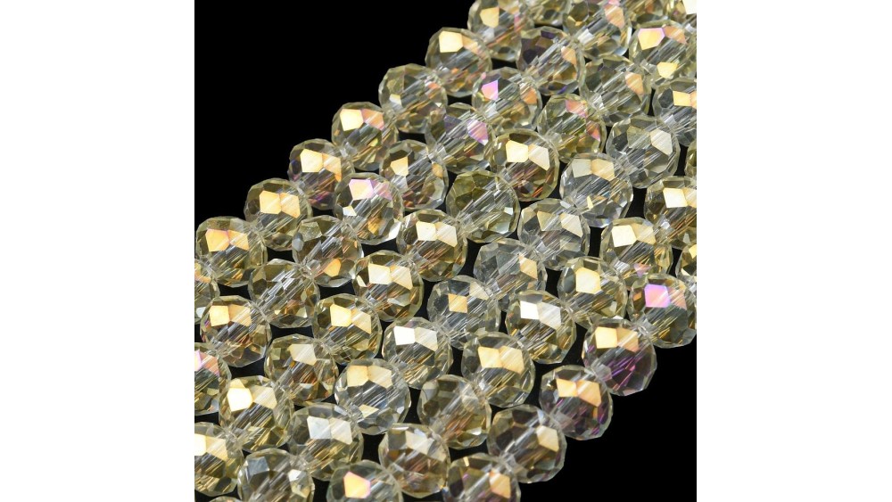 50 Perles abaques à facettes 6x5mm lumière d'été AB pour création