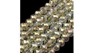 50 Perles abaques à facettes 6x5mm lumière d'été AB pour création