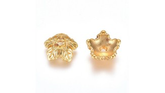 Coupelles feuilles 10mm en zamak doré pour intercaler des perles
