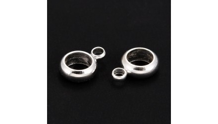 Bélières acier 304 argent à enfiler pour cordons et chaînes 4mm