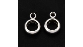 Bélières acier 304 argent à enfiler pour cordons et chaînes 4mm