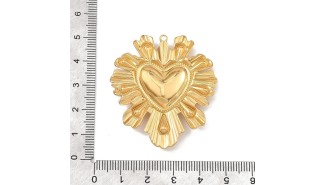 Grand pendentif cœur Ex Voto acier inoxydable 304 or 46mm