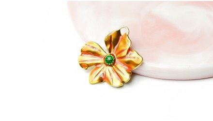 pendentif fleur orange