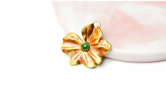 pendentif fleur orange