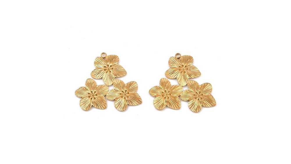 PENDENTIF FLEUR ACIER