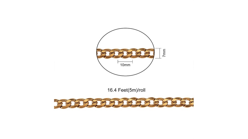 copy of Chaîne acier 304 maille gourmette 10x7mm