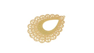 Paire d'estampe filigrane en acier inoxydable 304 plaqué or 18k