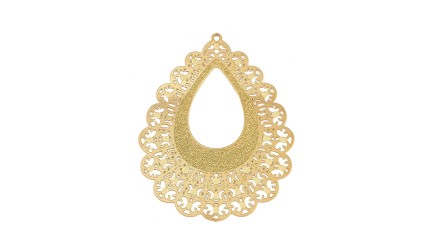Paire d'estampe filigrane en acier inoxydable 304 plaqué or 18k