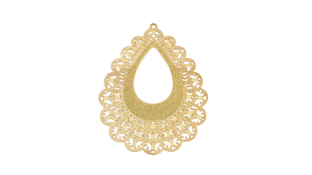 Paire d'estampe filigrane en acier inoxydable 304 plaqué or 18k
