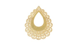 Paire d'estampe filigrane en acier inoxydable 304 plaqué or 18k