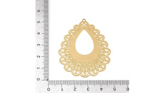 Paire d'estampe filigrane en acier inoxydable 304 plaqué or 18k