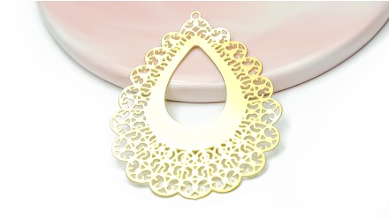 Paire d'estampe filigrane en acier inoxydable 304 plaqué or 18k