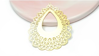 Paire d'estampe filigrane en acier inoxydable 304 plaqué or 18k