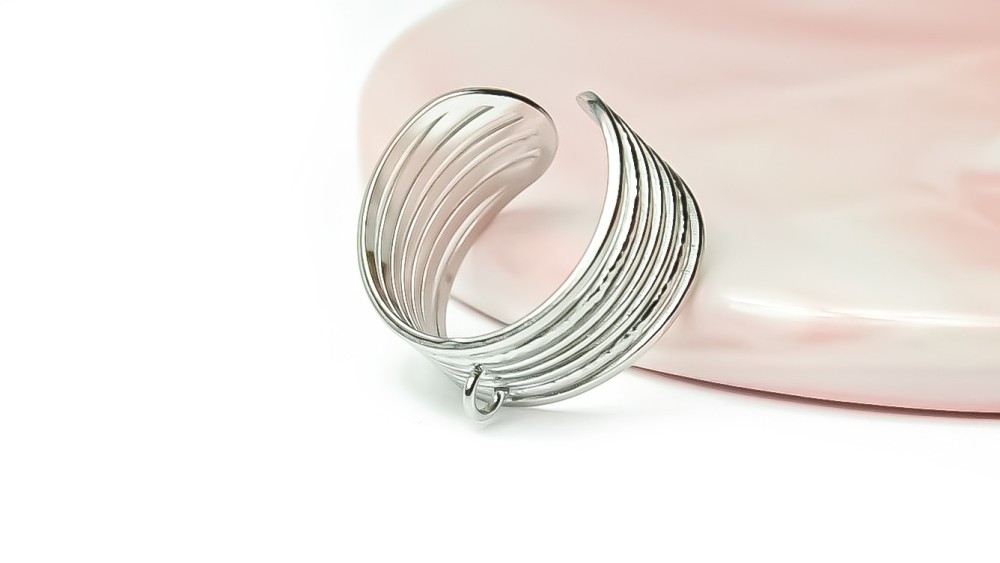 copy of Bague support pendentif en acier inoxydable or 7 anneaux