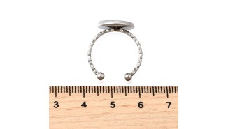 copy of Bague ajustable pour cabochon de 12mm anneau fin acier inoxydable 304
