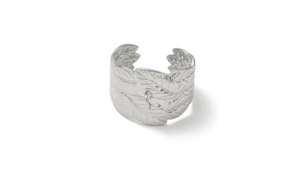 bague feuillage acier