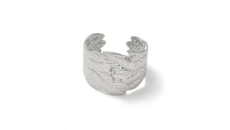 bague feuillage acier