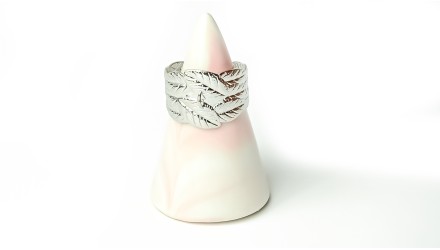 copy of Bague feuillage dorée avec anneau pour breloque acier 304 plaqué or