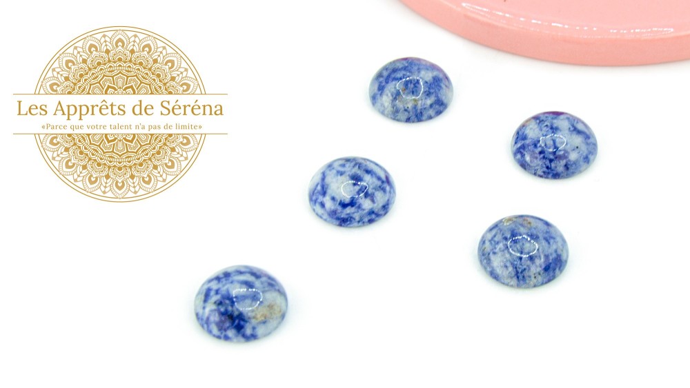 Cabochon 14mm jaspe bleue