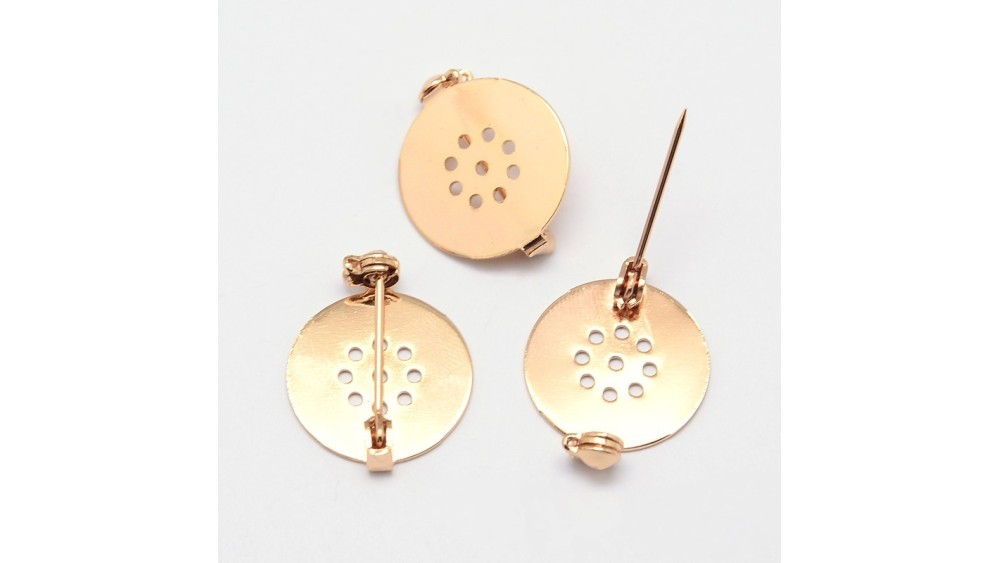 Support broche  à coller ou a broder laiton plaqué or 18 k