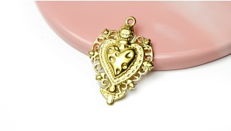 copy of Pendentif coeur flaboyant et anges en acier inoxydable