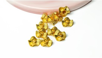 Perle laiton ondulée 10mm couleur or
