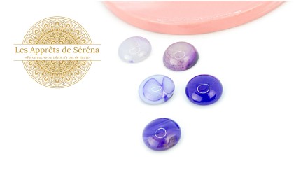 cabochon agate violette 14mm