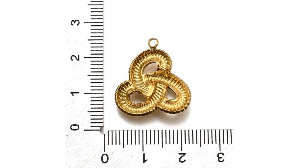 Pendentif Triskèle acier inoxydable 304 plaqué or 18k