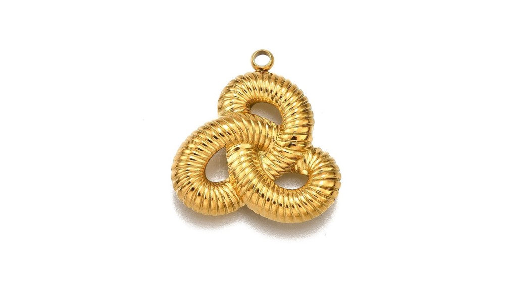 Pendentif Triskèle acier inoxydable 304 plaqué or 18k