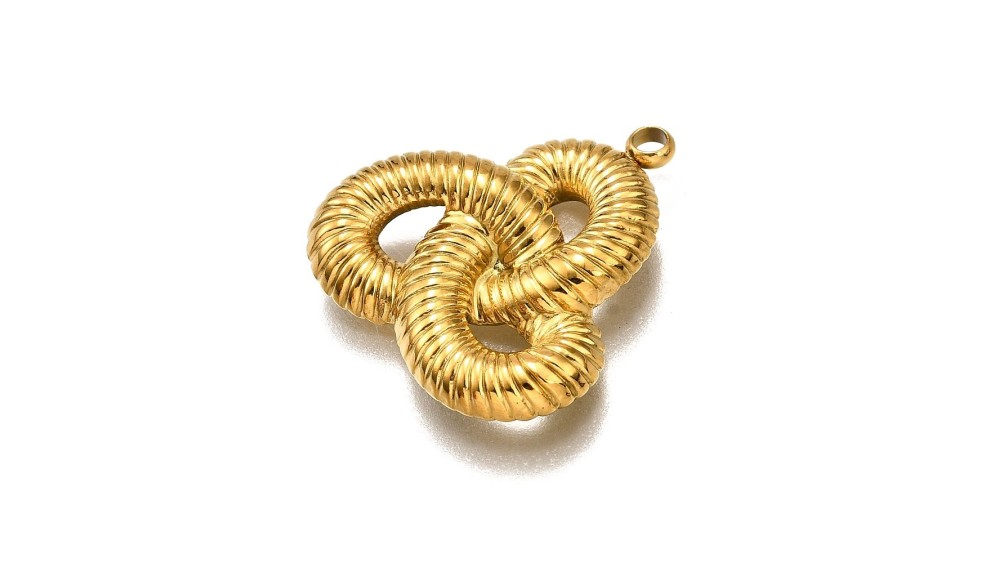 Pendentif Triskèle acier inoxydable 304 plaqué or 18k