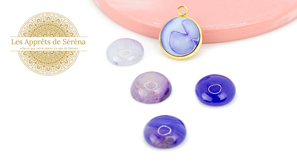 cabochon agate violette