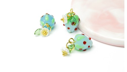 copy of Pendentif fruit en verre artisanal fait au chalumeau  Couleur orange