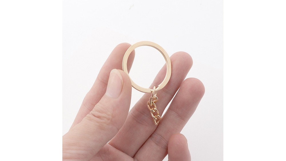 Anneau porte-clés support en zamak couleur or pour création DIY