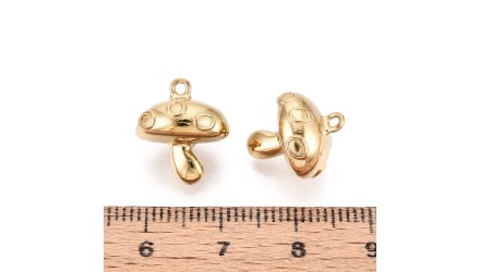 Pendentif champignon amanite – Acier inoxydable 304 plaqué or 18K