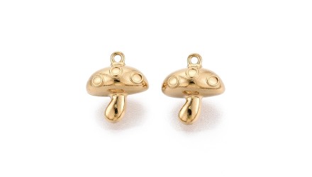 Pendentif champignon amanite – Acier inoxydable 304 plaqué or 18K