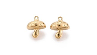 Pendentif champignon amanite – Acier inoxydable 304 plaqué or 18K